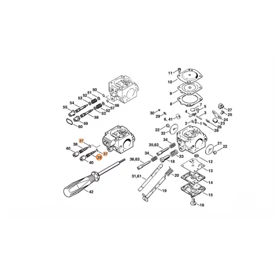 STIHL  Śruba regulacyjna biegu jałowego 4203 122 6804